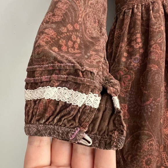 Y2K OshKosh B'gosh Brown and White Dress Winter Girls 7 - Picture 5 of 6